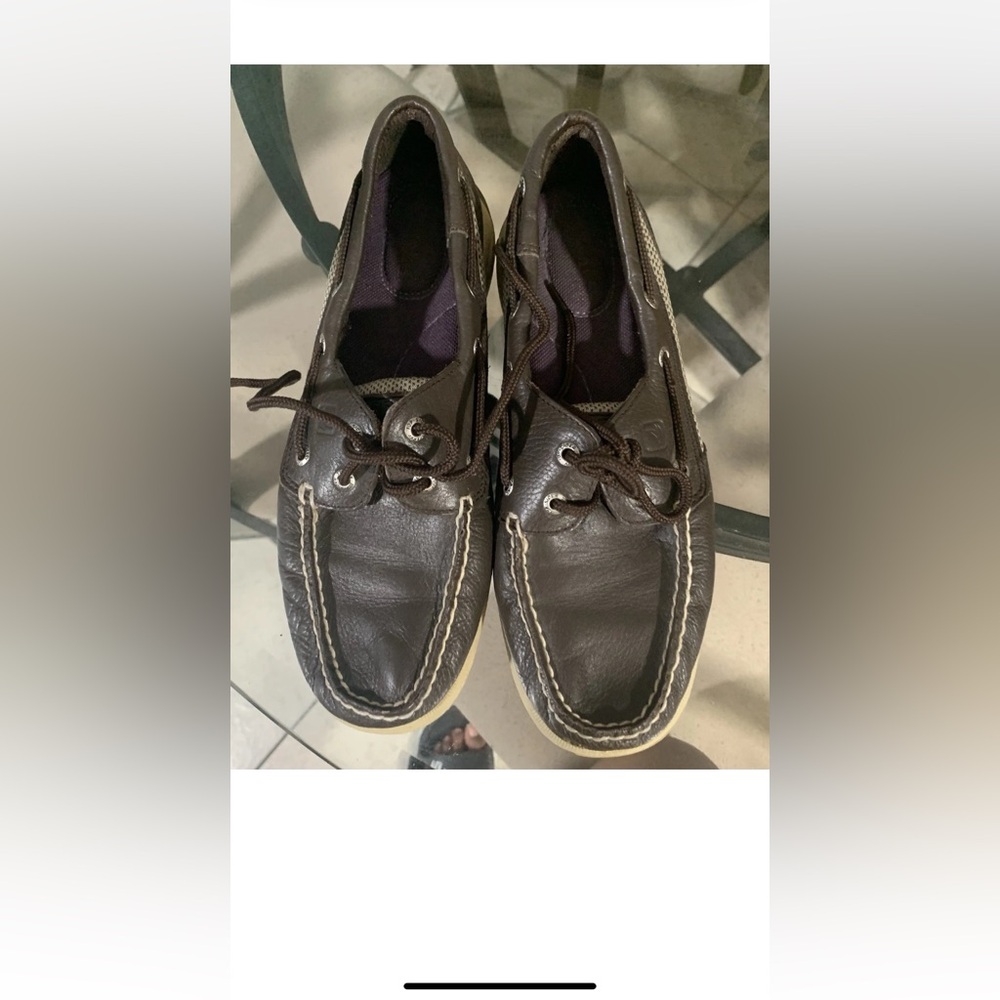Sperry Dark Brown Leather Boat Shoes